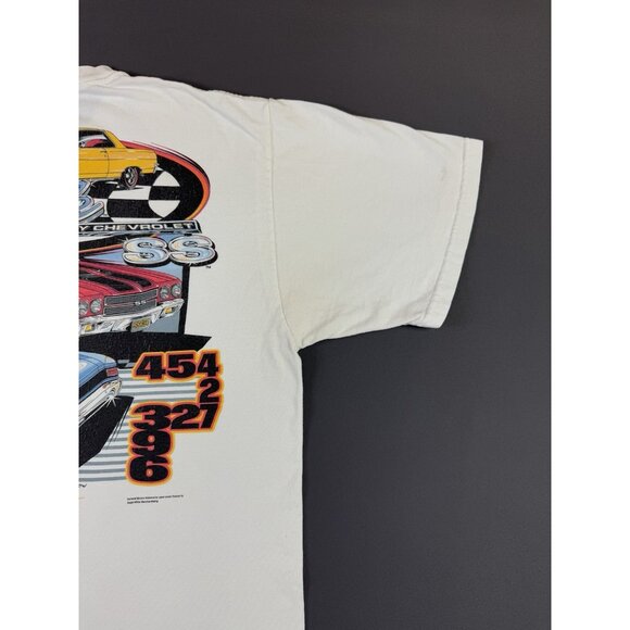 Vintage Y2K Chevrolet SS Muscle American Car GM Cars Art White Large Shirt Tee - Picture 9 of 15